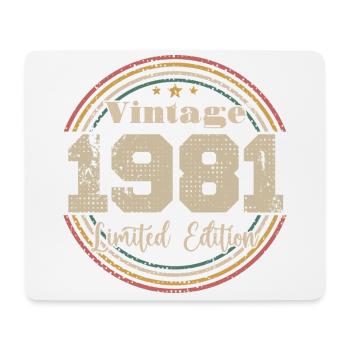 1981 Retro Vintage Geburtstag geboren in - 1981 - Mousepad (Querformat) - Weiß - Vorne