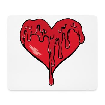 Schmelzendes Herz Rot - Mousepad (Querformat) - Weiß - Vorne