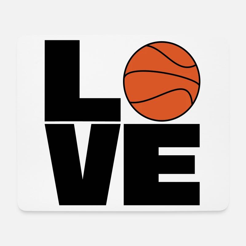 Elsker basketball - Musemåtte (tværformat) - hvid