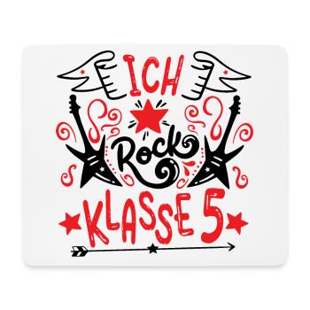 Ich rock Klasse 5 - weiterführende Schule - Mousepad (Querformat) - Weiß - Vorne