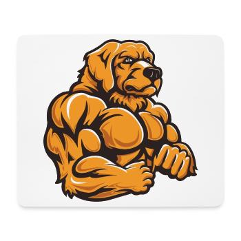 Golden Retriever Dog Muscles Bodybuilding - Mouse Pad (horizontal) - white - Front