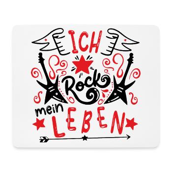 Ich rock mein Leben - Gitarre - Musik - Mut machen - Mousepad (Querformat) - Weiß - Vorne