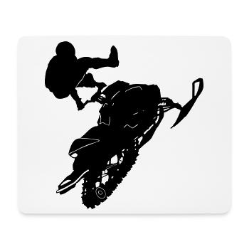Motoneige pilote Stunts - Tapis de souris (format paysage) - blanc - Devant