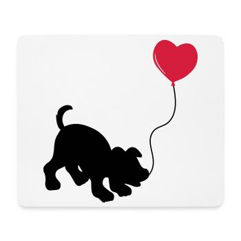 hund mit Luftballon - herz doglover - Kindermotiv - Mousepad (Querformat) - Weiß - Vorne