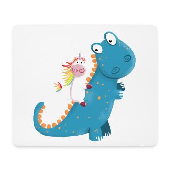 Unicorn Rides T Rex Dinosaurs I Cool Gift - Mouse Pad (horizontal) - white - Front