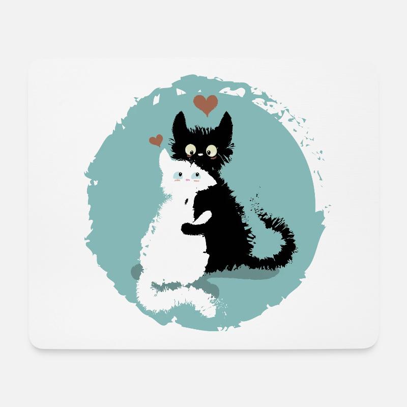 Love Cats - Mousepad (Querformat) - Weiß