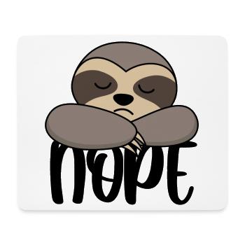 Faultier Nope - Mousepad (Querformat) - Weiß - Vorne