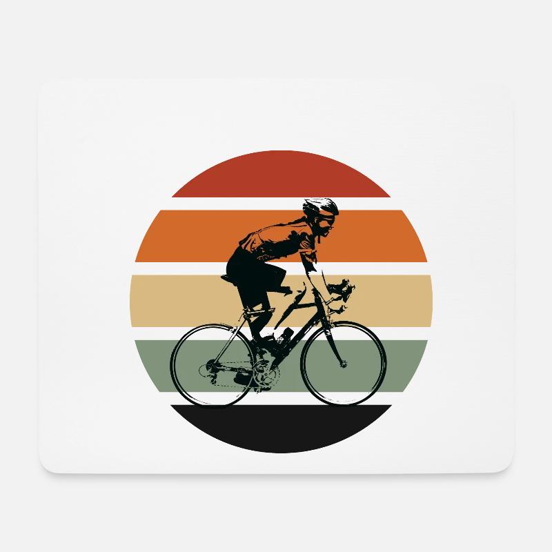 Retro Rennrad - Mousepad (Querformat) - Weiß
