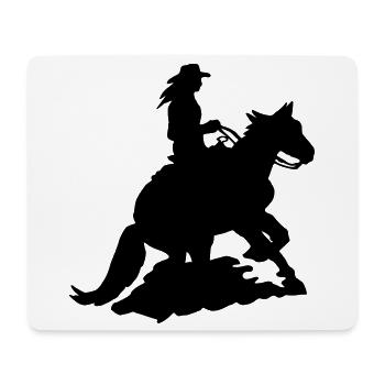 Westernreiterin Sliding Stop, Whoa Quarterhorse - Mousepad (Querformat) - Weiß - Vorne