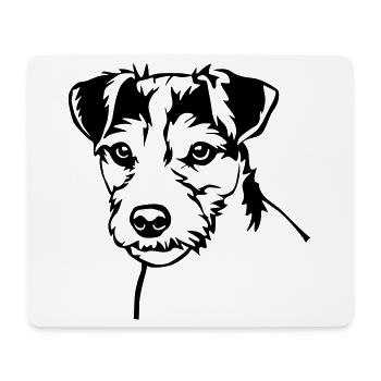Parson Russell Terrier head - Mouse Pad (horizontal) - white - Front