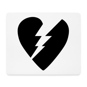 Black Broken Heart - Mouse Pad (horizontal) - white - Front