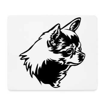 Tête de Chihuhahua - Tapis de souris (format paysage) - blanc - Devant