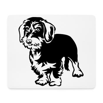 Teckel - Tapis de souris (format paysage) - blanc - Devant