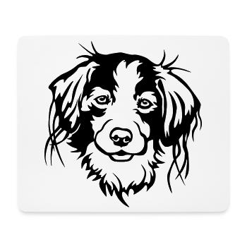 Tête de Kooikerhondje - Tapis de souris (format paysage) - blanc - Devant