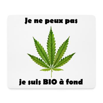 Feuille de cannabis stylisée pour vêtements - Tapis de souris (format paysage) - blanc - Devant