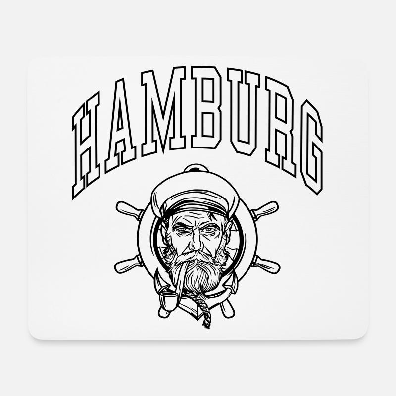 Hamburg - Mousepad (Querformat) - Weiß