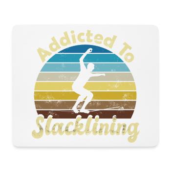Slackline Slacken Slacklining - Tapis de souris (format paysage) - blanc - Devant