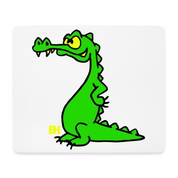 Smiling Crocodile, Three Color Design - Mouse Pad (horizontal) - white - Front
