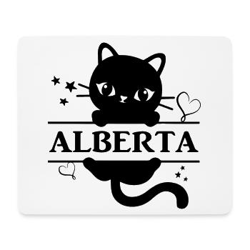t-shirt Alberta t-shirt gift idea cat Katze - Mouse Pad (horizontal) - white - Front