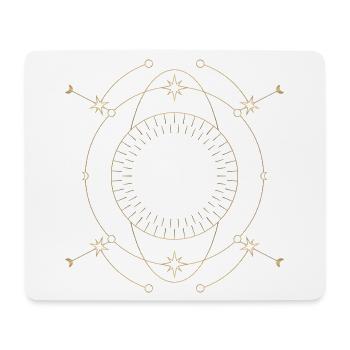 Conception de l’orbite du cercle d’étoile dorée - Tapis de souris (format paysage) - blanc - Devant