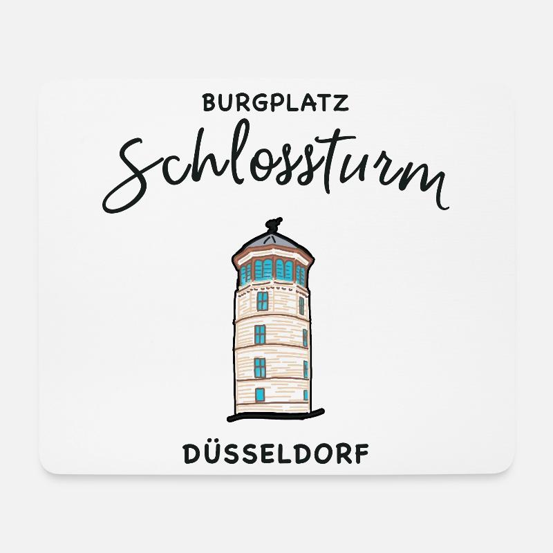 Schlossturm Düsseldorf, kultiges Wahrzeichen - Mousepad (Querformat) - Weiß