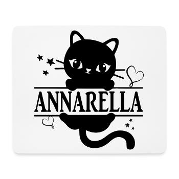 T-Shirt Annarella T-Shirt Katze Geschenkidee Katze Katze - Mousepad (Querformat) - Weiß - Vorne