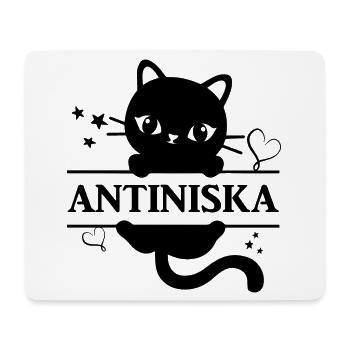 t-shirt Antiniska t-shirt chat cadeau idée chat chat - Tapis de souris (format paysage) - blanc - Devant