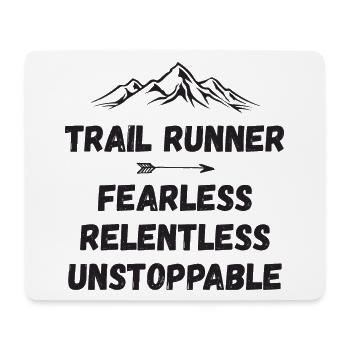 Coureur de trail - Intrépide. Implacable. Imparable. - Tapis de souris (format paysage) - blanc - Devant