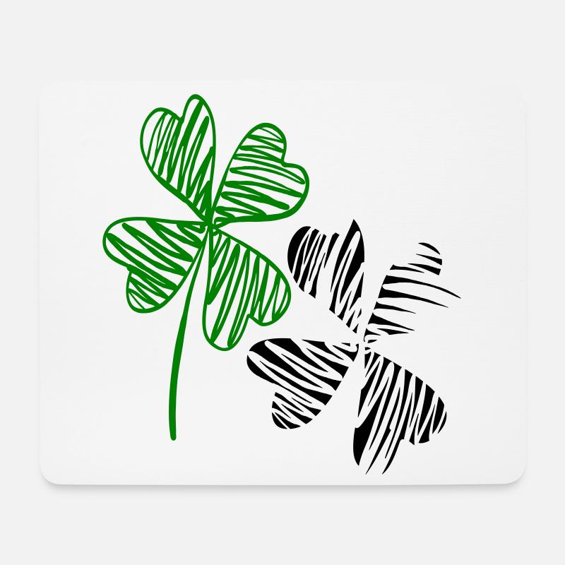 Kleeblätter, Glück - Mousepad (Querformat) - Weiß