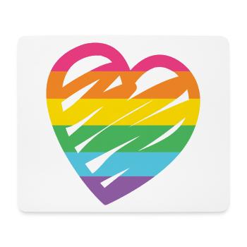 LGBTQ-Regenbogenherz - Mousepad (Querformat) - Weiß - Vorne