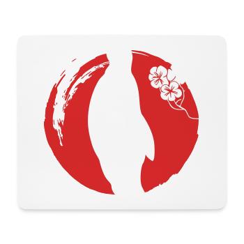 Silhouette de pingouin japonais - Tapis de souris (format paysage) - blanc - Devant