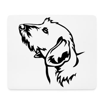 Dackel Kopf - Mousepad (Querformat) - Weiß - Vorne