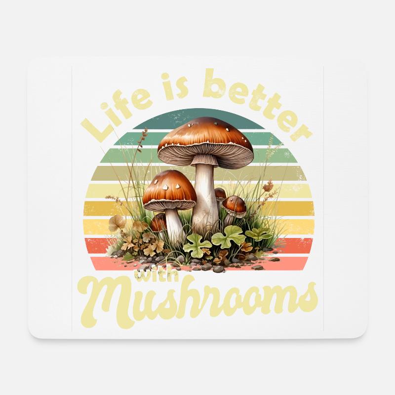 Pilz Pilze - Mousepad (Querformat) - Weiß