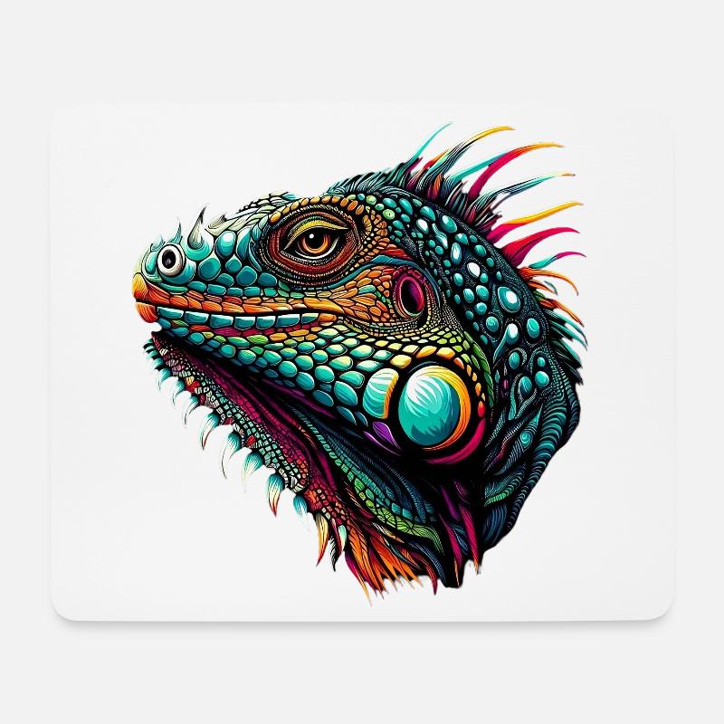 Leguan - Mousepad (Querformat) - Weiß