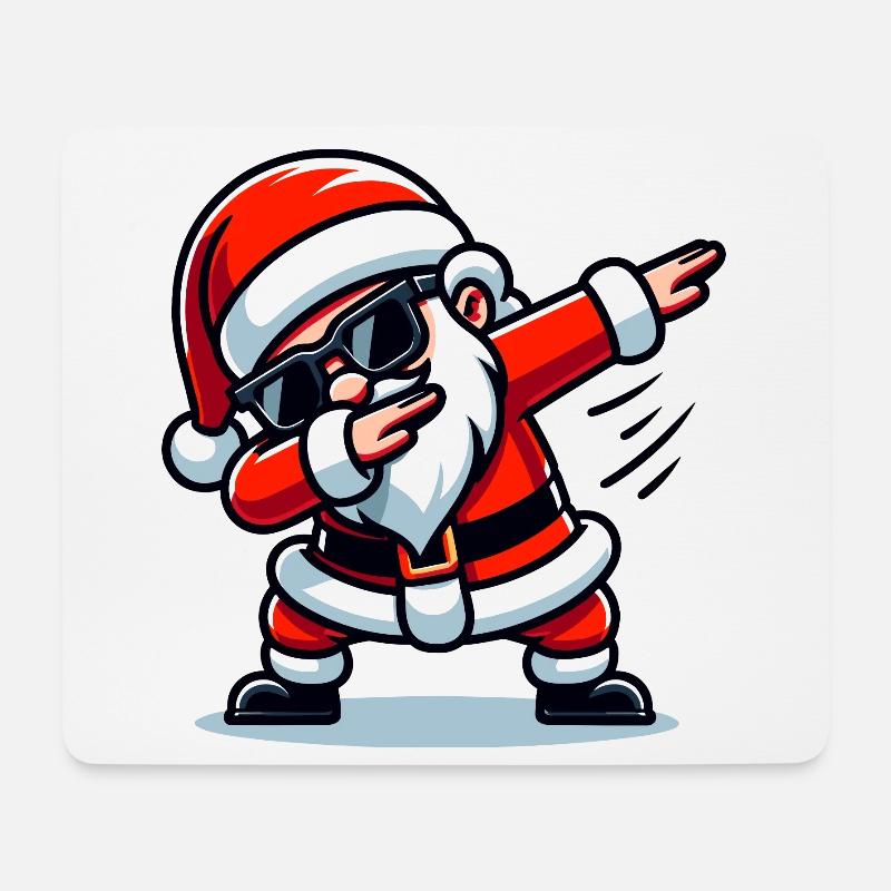 Weihnachtsmann mit Sonnenbrille Xmas Kostüm - Mousepad (Querformat) - Weiß