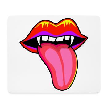Mouth with vampire teeth - Mouse Pad (horizontal) - white - Front