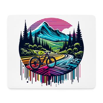 Paysage vibrant de vélo de montagne - Tapis de souris (format paysage) - blanc - Devant