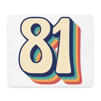 Vintage Retro T-Shirt Number 81 Eighty One - Mouse Pad (horizontal) - white - Front