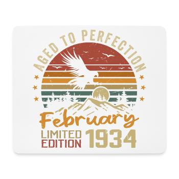 Born in February 1934 Birthday 1934 February - Mouse Pad (horizontal) - white - Front