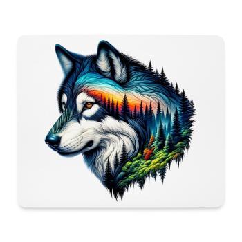 Wolf - Mousepad (Querformat) - Weiß - Vorne