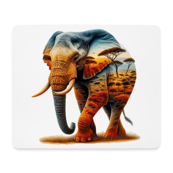 Elefant - Mousepad (Querformat) - Weiß - Vorne