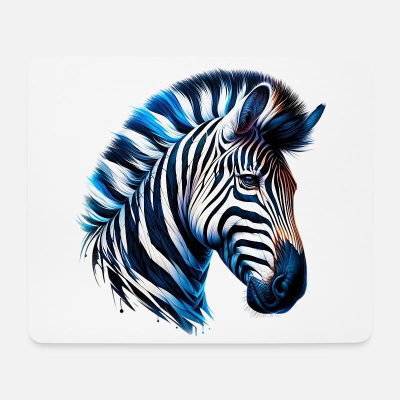 Zebra - Mousepad (Querformat) - Weiß