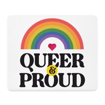 LGBT Pride Month - Queer and Proud - Mouse Pad (horizontal) - white - Front