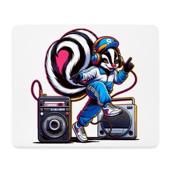 stylischer Stinktier-Charakter in Hip-Hop-Outfit - Mousepad (Querformat) - Weiß - Vorne