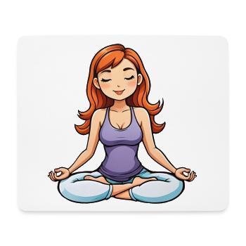 Yoga Mädchen Lotus Position - Mousepad (Querformat) - Weiß - Vorne