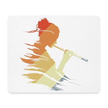 Flute Girl Graphic Retro - Mouse Pad (horizontal) - white - Front