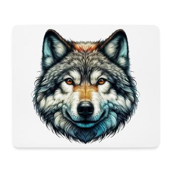 Loup - Tapis de souris (format paysage) - blanc - Devant