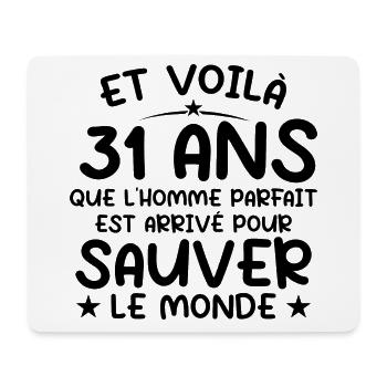 31 ans Cadeau anniversaire 31 ans Homme - Tapis de souris (format paysage) - blanc - Devant
