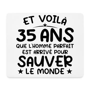 35 ans Cadeau anniversaire 35 ans Homme - Tapis de souris (format paysage) - blanc - Devant