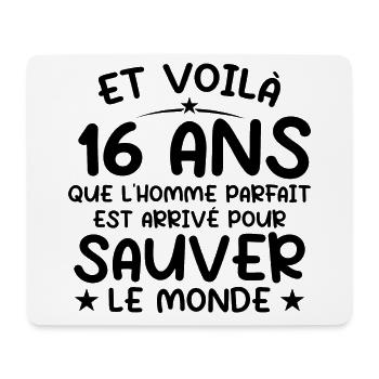 16 ans Cadeau anniversaire 16 ans Homme - Tapis de souris (format paysage) - blanc - Devant
